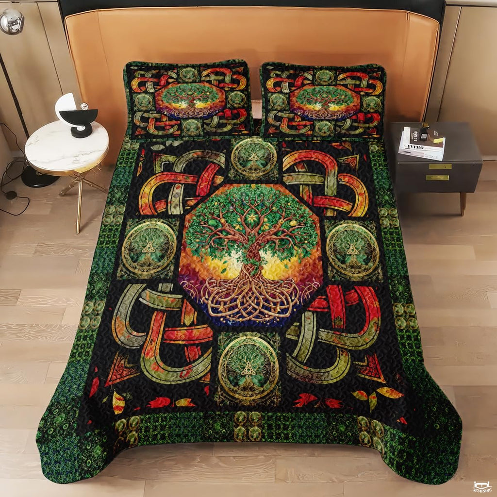 Personalized Celtic Tree of Life Yggdrasil Quilt Sets