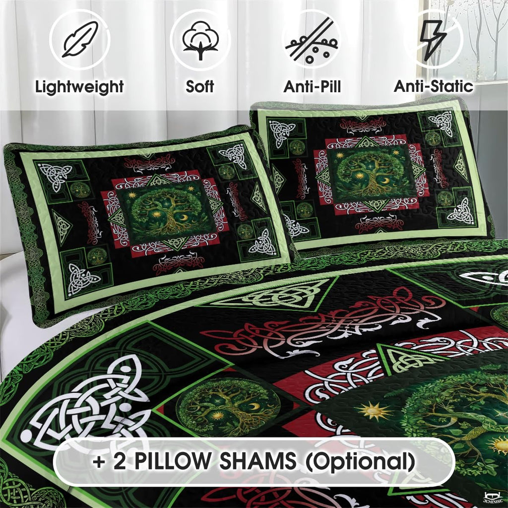Personalized Celtic Yggdrasil Tree of Life Quilt Sets, Bedroom Decor