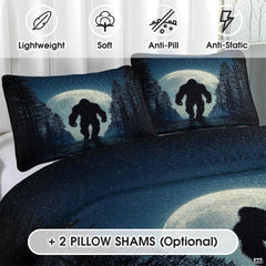 Personalized Bigfoot Full Moon Forest Quilt Set, Machine W - Design 12