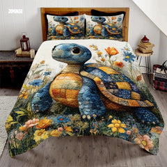 Jeminise Cat Farmhouse Quilt Set, Cozy Animal Bedding