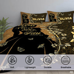 Christian Bedding Set – Inspirational Bible Verse Comforter – Religious Bedding for Women, Faith Gift for Mom, Daughter, Sister, Birthday & Religious Gifts (Christian Girl)