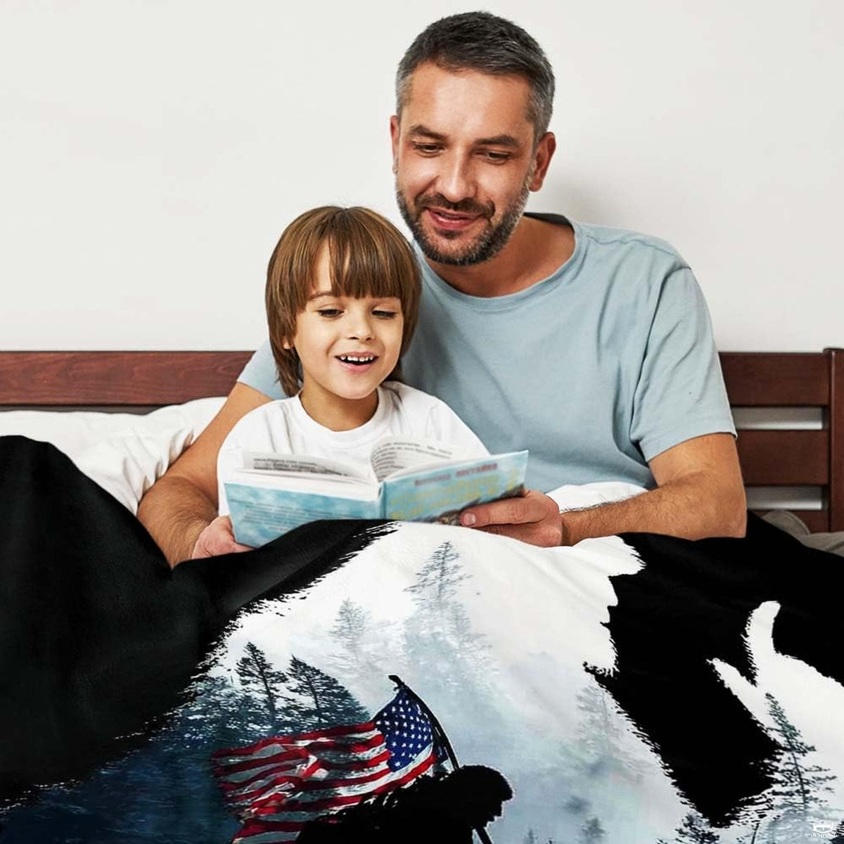 Visual proportion guide illustrating throw blanket dimensions against a human figure