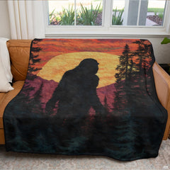 Detailed view of the mountain ridge sunset artwork and finished borders.