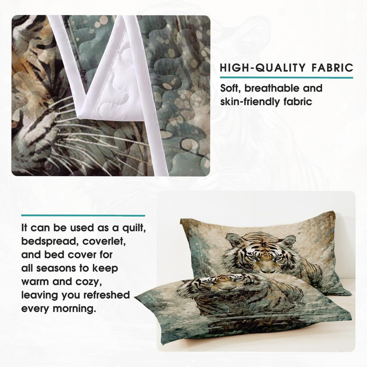 Tiger water artwork in product information image