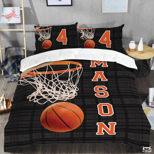 Personalized Basketball Below Hoop Comforter with Name and Number