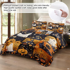 Witch Throw Quilt Set – Vintage Gothic Style Fall Bedspread for Autumn Bedroom Decor, Halloween Witch Bedding with Magical Patchwork Pattern, Soft Lightweight Quilt, Twin, Full, Queen Sizes (Color 12)