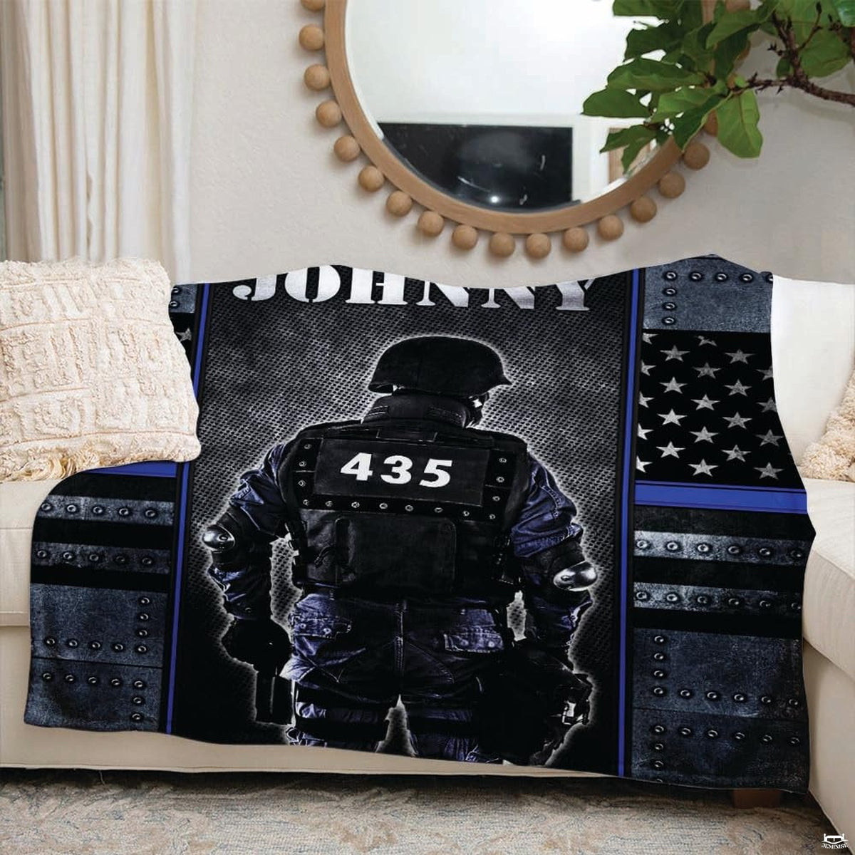 Dimension reference diagram for armored tactical officer blanket