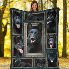 Rolled presentation highlighting framed dog gallery art and bright white lining