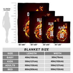Fiery court art centerpiece adding bold visual contrast to sports bedroom themes.