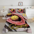 Teal Yellow Softball Bedding Set – Stylish Sports Bedroom Decor Comforter for Girls & Women, Perfect for Softball Fans, Available in Twin, Queen, King Sizes