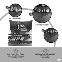 Custom Trucking Semi Truck on Textured Metallic Background Comforter