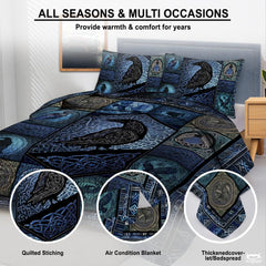 Norse Mythology Raven Within Celtic Knot Frame Quilt