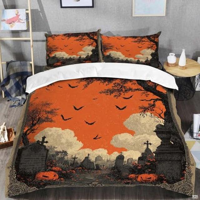 Vintage cemetery graveyard Halloween bedding - view 2