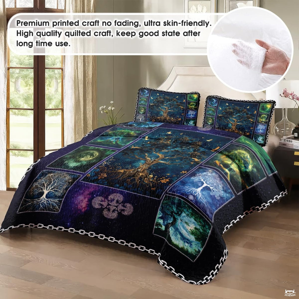 Personalized Celtic Tree of Life Yggdrasil Quilt Sets, Bedroom Decor