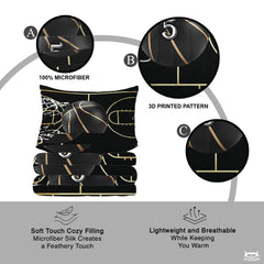 Personalized Basketball on Court Lines Comforter with Name and Number