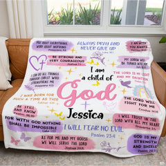 Pastel scripture bible verses inspirational faith blanket showing scripture quotes and doves view 7
