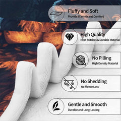Angle view of Bigfoot throw blanket showing crisp edges and glowing campfire twilight backdrop