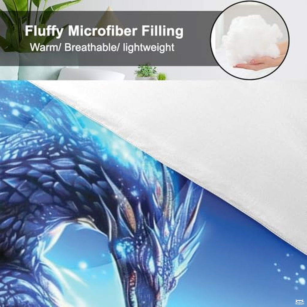 Galaxy Dragon Comforter Throw & Blanket - Twin to King Sizes, Ultra-Soft Lightweight, Animal Gifts for Dragon Lovers