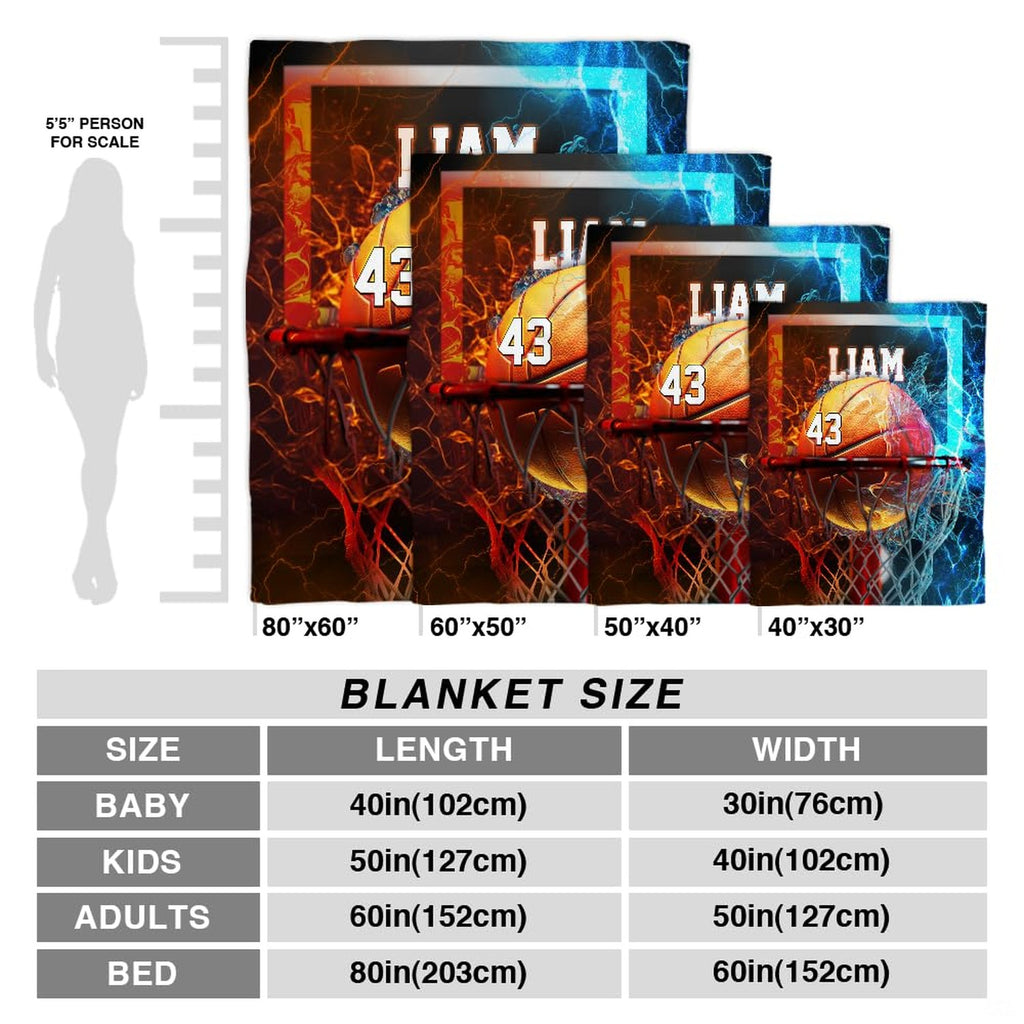Bedding visual display showcasing energetic fire ice basketball tournament artwork in vibrant hues.