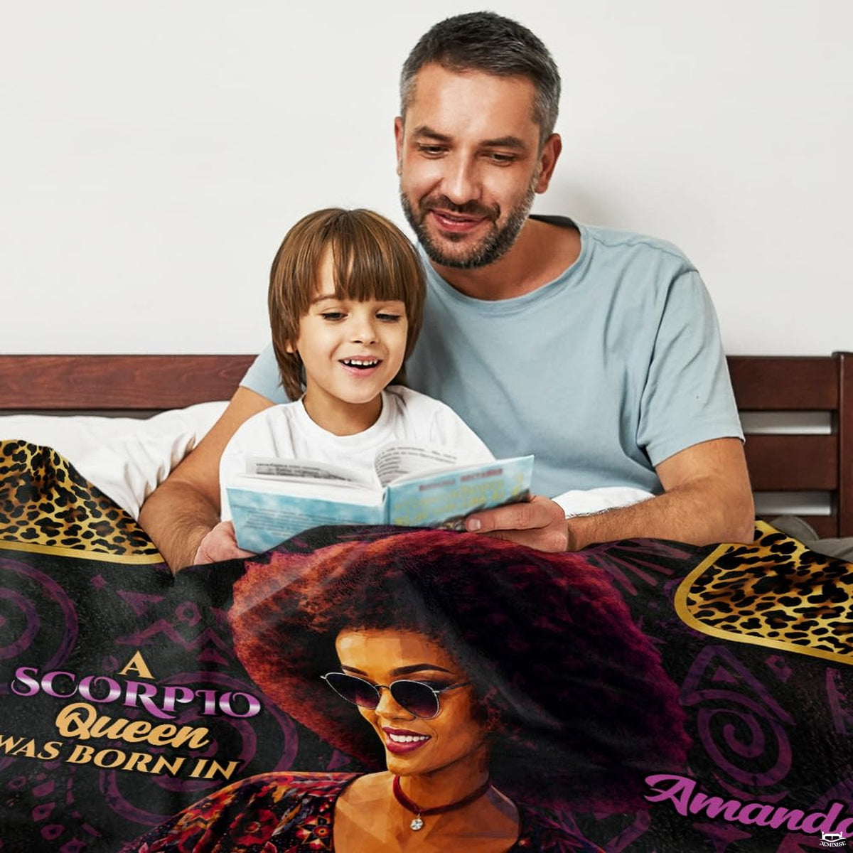 Dramatic magenta and midnight background tones accentuating an elegant decorative bedroom motif.