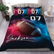 Neon Smoke Football Graphic Sports Bedding Set