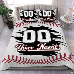 Personalized Cool Baseball Style Bedding Set, Baseball Comforter Twin Full Queen King, Microfiber Ultra-Soft Lightweight