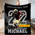 Gridiron ball carrier varsity sprint blanket held upright by model