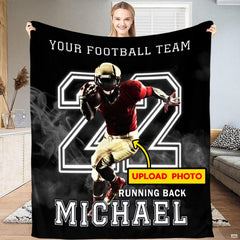 Gridiron ball carrier varsity sprint blanket held upright by model