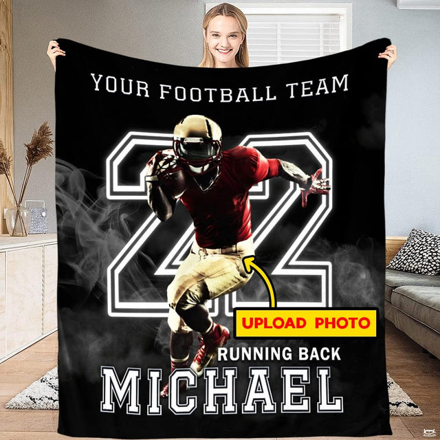 Gridiron ball carrier varsity sprint blanket held upright by model