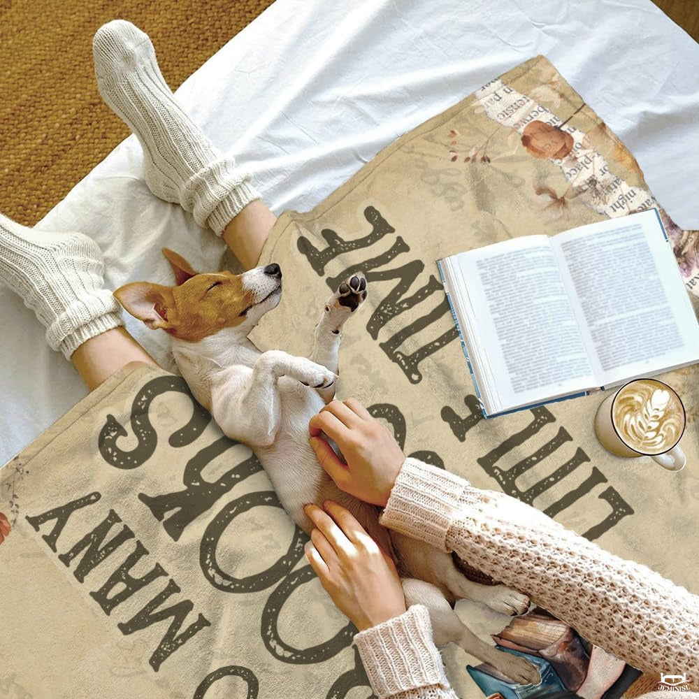 Personalized Dark Haired Girl Reading Book Throw Blanket - Book Lover
