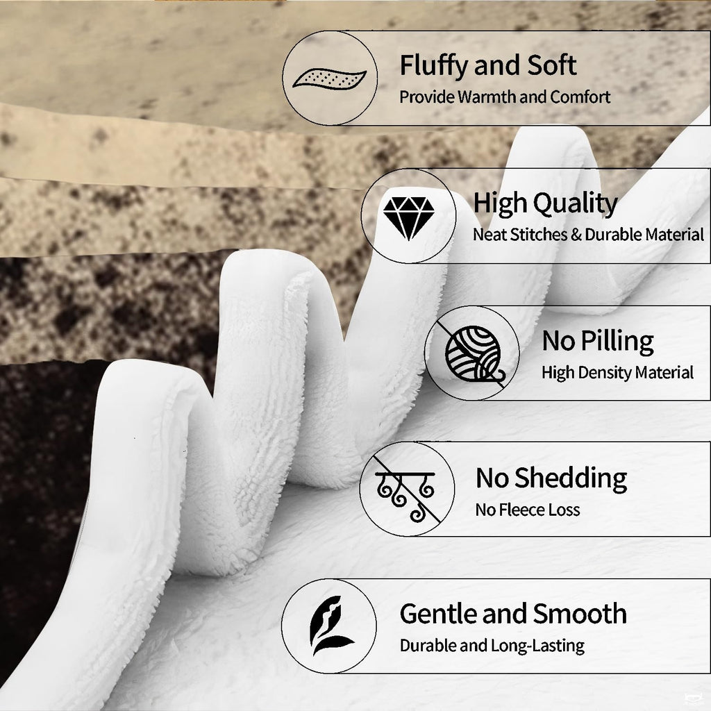 Visual diagram illustrating plush folded layers and cozy comfort detailing of the throw.