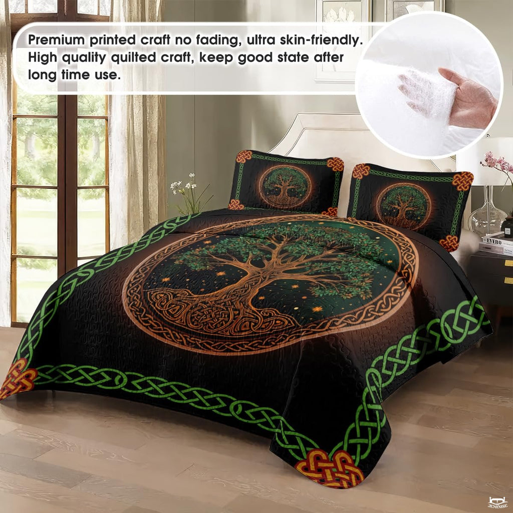 Personalized Colorful Yggdrasil Tree of Life Quilt Sets