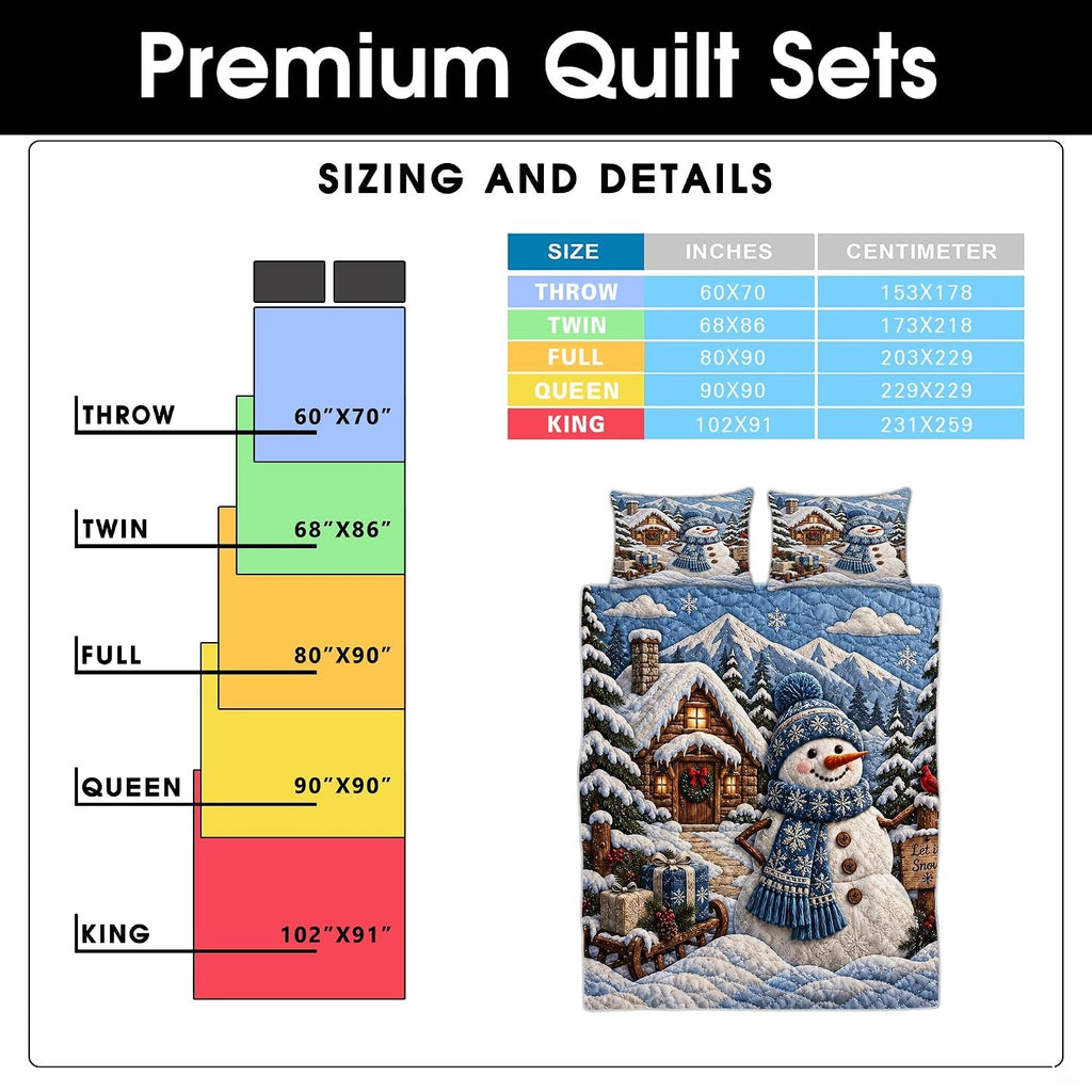 Winter cabin bedding detail highlighting a perched red cardinal and wrapped holiday gift boxes on a sled.