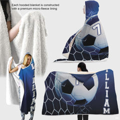 Multi-angle mockup collage displaying soccer goal artwork with white interior lining and hood.