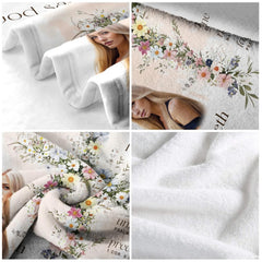 Wildflower floral cross god says I am scripture blanket showing botanical cross view 5