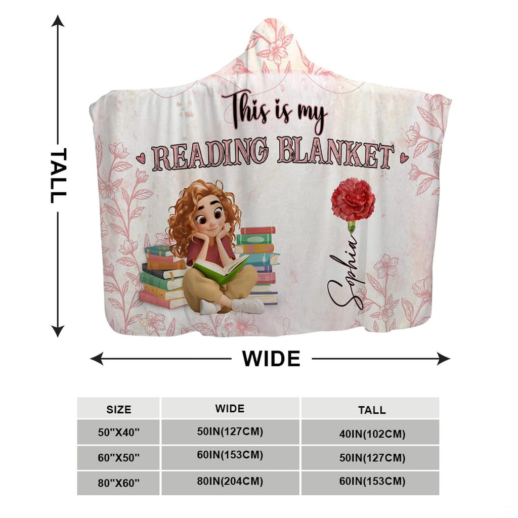 Dimension infographic detailing wide and tall measurements for the botanical throw blanket