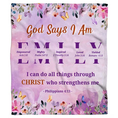 Custom Christian scripture floral Blanket, Machine Washable