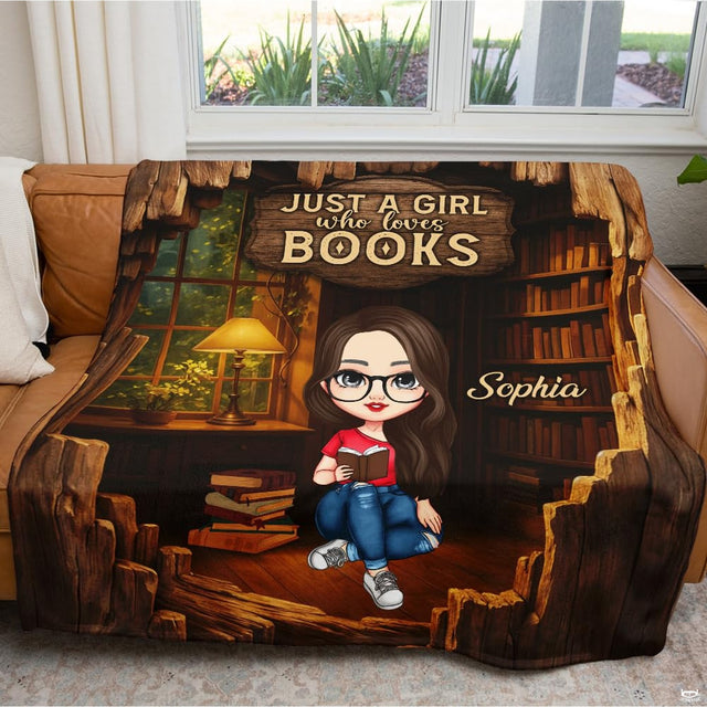 Cozy reading nook artwork with warm table lamp glow and rugged weathered timber frame borders.