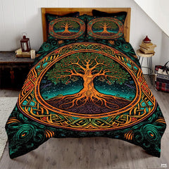 Personalized Colorful Celtic Tree of Life Quilt Sets, Machine Washable