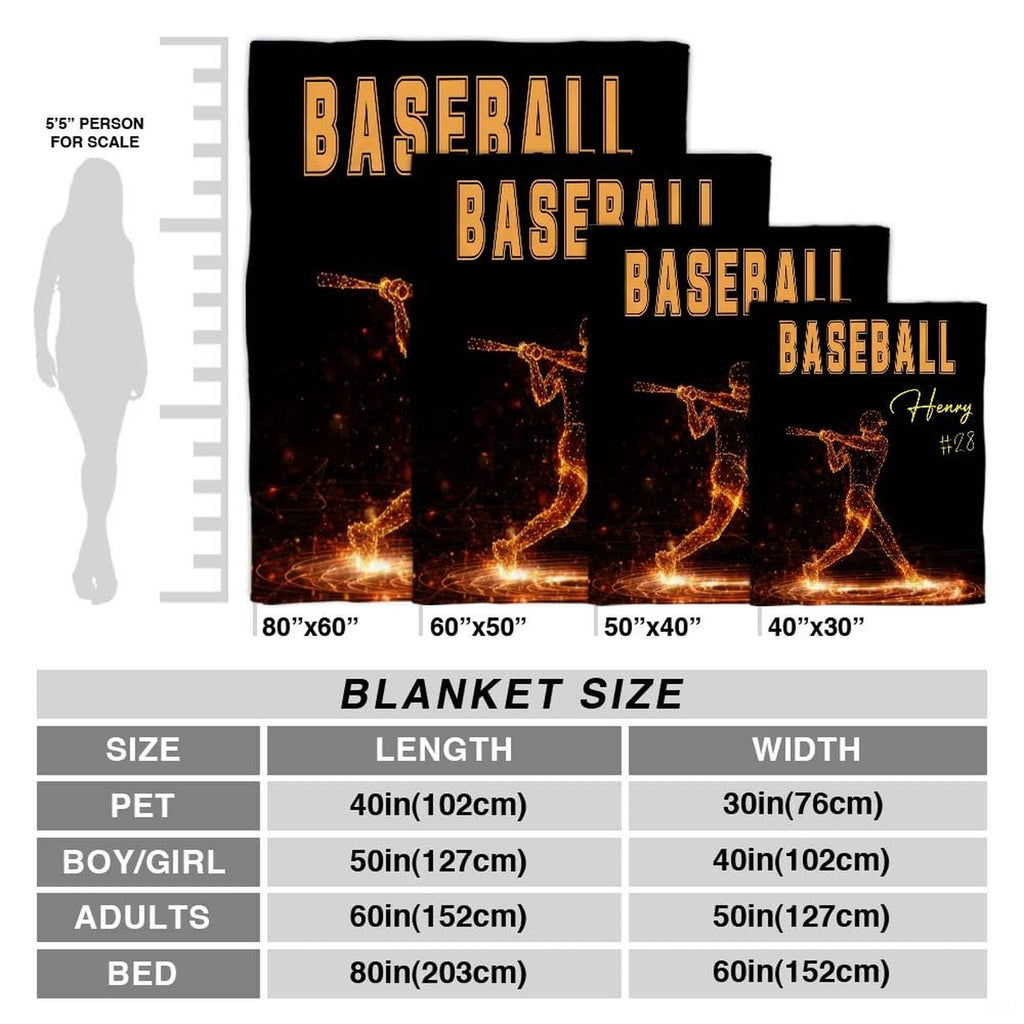 Fiery baseball throw blanket view 4 highlighting glowing polygon batter, ember sparks, and dark backdrop