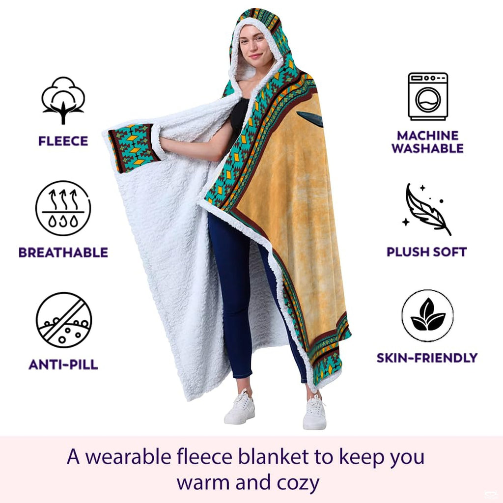 Wolf dreamcatcher throw blanket view 5 highlighting wolf pack portrait, eagle feathers, and tribal patterns