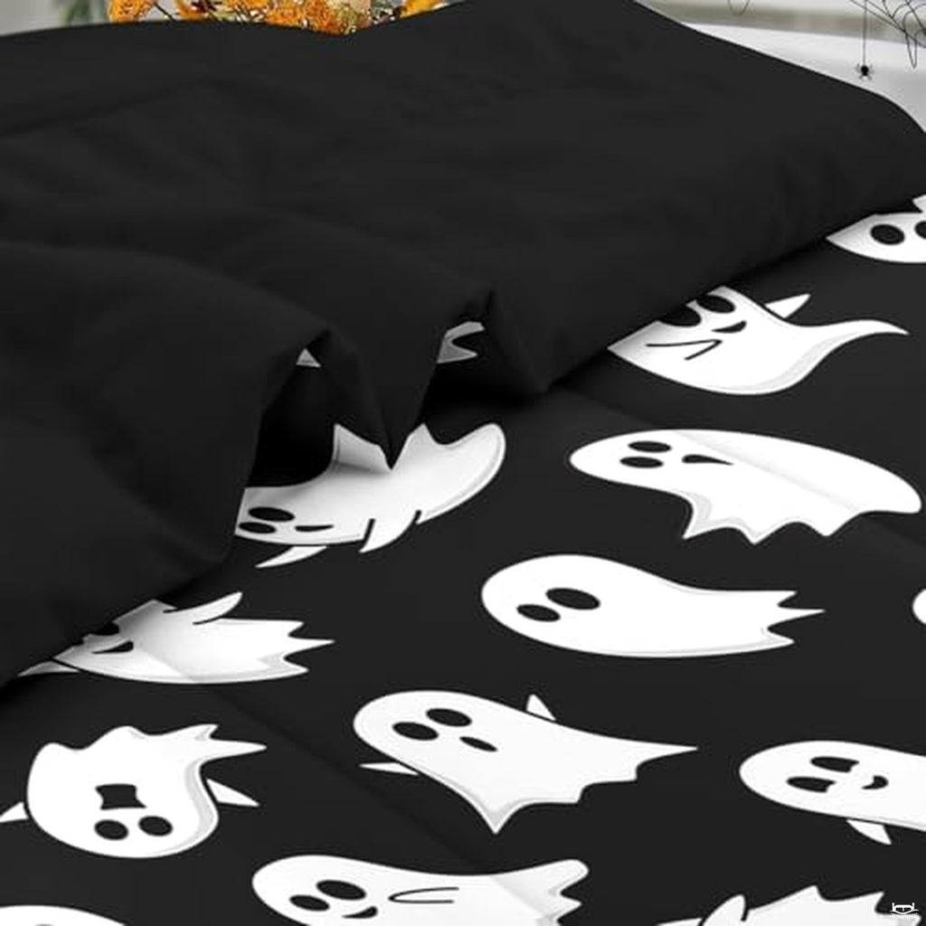 Pamnest Twin Halloween Comforter Set with Sheets, 5 Pieces Cartoon Bedding