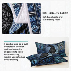 Norse Mythology Raven Within Celtic Knot Frame Quilt