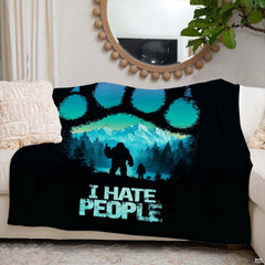 Bear paw print framing Bigfoot and alpine mountains with distressed humor typography, view 6.