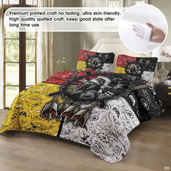 Native indian bedding design showcasing crossed arrows, hanging feathers, and central tribal shield motif.