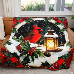 Seasonal bedroom setting highlighting dark starry backdrop and glowing lantern motif on bedding set.