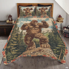 Personalized Bigfoot with Red Sunglasses Quilt Sets, Machine Washable