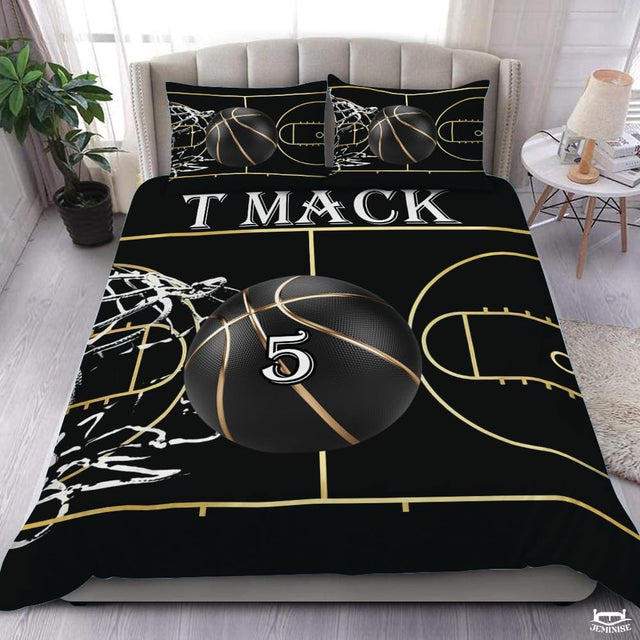 Personalized Basketball on Court Lines Comforter with Name and Number