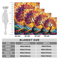 Stained glass mosaic tree of life colorful blanket showing mosaic design view 4