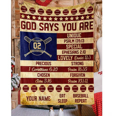 Custom Name Catcher Batter Baseball Baseball Throw, Baseball Blanket Gift Baseball Bedding Gift for Adult, Christmas New Years Gift for Baseball Player, Pitcher Gift (Baseball Design 02)